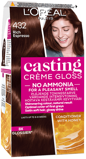 Hårfarge 432 superbrun castingkrem gloss produktbilde